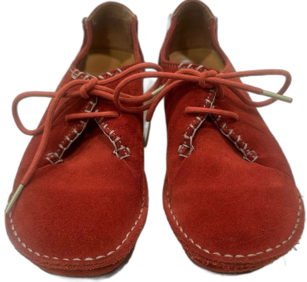 Clarks Originals Faraway Field Shoes Womens 7M Red Suede Crepe Sole Moccasin